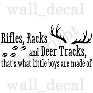 ... -Deer-Tracks-Little-Boys-Wall-Decal-Vinyl-Sticker-Quote-Hunting-Gun
