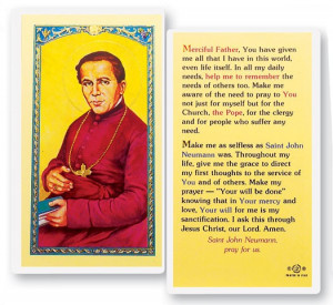 St. John Neumann Pray For Us Laminated Prayer Cards 25 Pack - Full ...