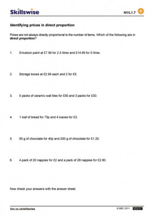 Ratio Proportion Worksheets