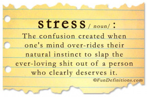 Funny definitions -stress