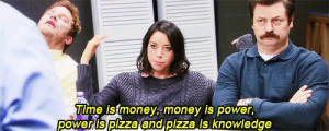 LOL funny quote edit tv show parks and recreation pizza aubrey plaza ...