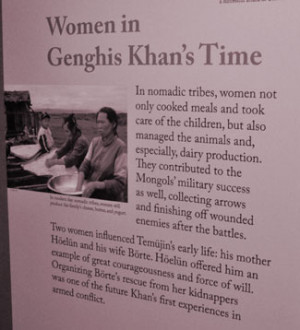 Women in Genghis Khan’s time werea part of the organization of the ...