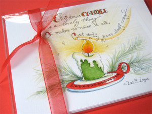 Unique Christmas Cards, Christmas Candle Quote, Boxed Set of 10 Cards