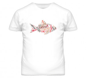 Fishing Sayings Word Jumble White T Shirt