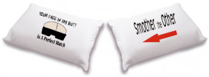The funny pillowcases are white and come in standard sizes. You may ...