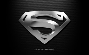 Superman logo wallpaper HD black dark silver chrome carbon 