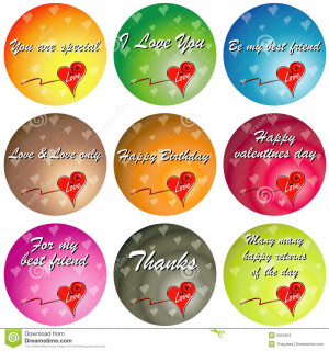 Stock Images: Colorful Love with Quotes