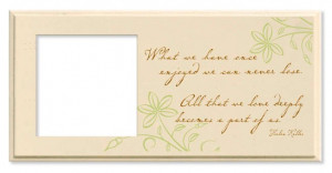 Memorial Frame with Helen Keller Quote
