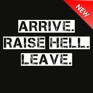 NEW-FUNNY-T-SHIRT-Arrive-Raise-Hell-Leave-wwe-wwf-quote