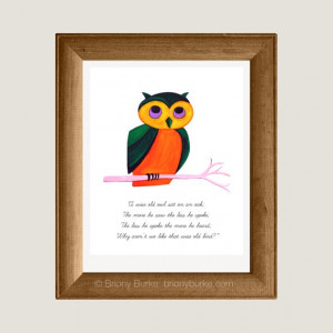 Wise Old Owl Bird Quote 8 x 10 Art Print/Wall Art by BrionyBurke, $24 ...
