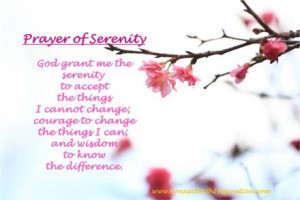 Serenity Prayer, God grant me the serenity, cherry blossom