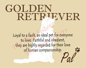Golden Retriever Print Dog Choose Breed Personalize Silhouette 8 x 10 ...