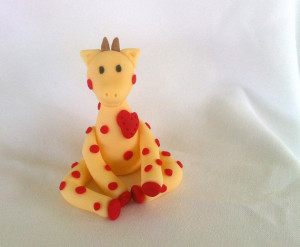 Valentine's Day Baby Party Sugar Giraffe Cake Topper - Cake or cupcake ...