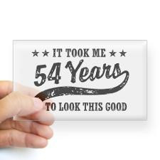 Funny 54th Birthday Sticker (Rectangle) for