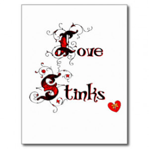 Love Stinks Anti-Valentine's Saying Postcard