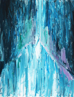 The Coming : spiritual, religious, abstract expressionism, blue ...