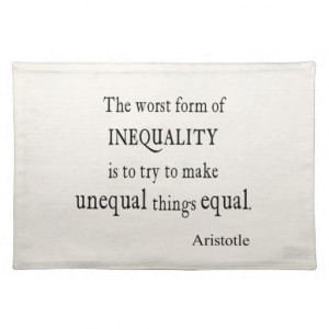 Vintage Aristotle Inequality Equality Quote Place Mat