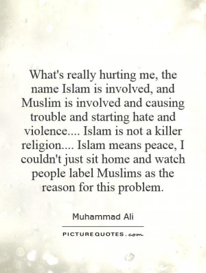 ... violence.... Islam is not a killer religion.... Islam means peace, I