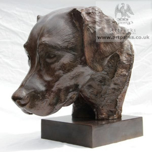 ... (bronze life size Labrador Retriever Head/Bust statue/sculpture