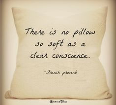 There is no pillow so soft as a clear conscience.