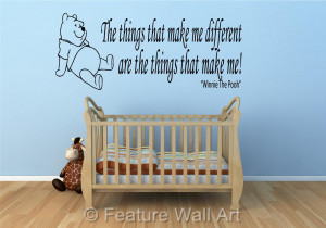 WINNIE THE POOH bear quote, wall art, boy / girl bedroom sticker ...