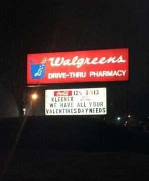 forever alone, tissue, funny valentines day signs