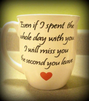 Missing you , beautiful quote Personalized Name Coffee Mug