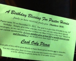 Bet Jesus Ain’t Pleased with this Church’s $70,000 Gift Offering