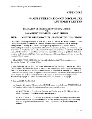 Sample Delegation Of Disclosure Authority Letter picture