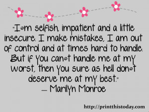 Quotes About Mistakes in Love Love Quote by Marilyn Monroe