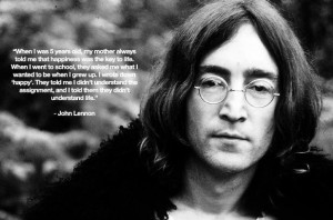 John Lennon Quote Happy