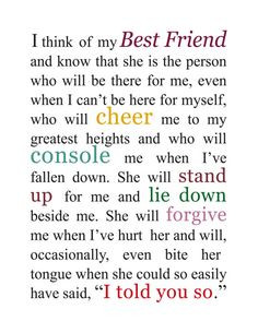 Best Friend Quote - Gift for Best Friend - Best Friend Quotation ...