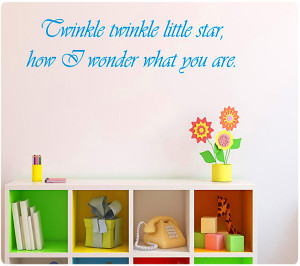 twinkle twinkle little star, wall decal quote
