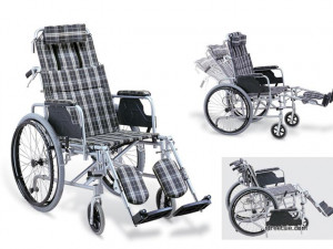 high back manual reclining backrest and raising footplates wheelchair ...
