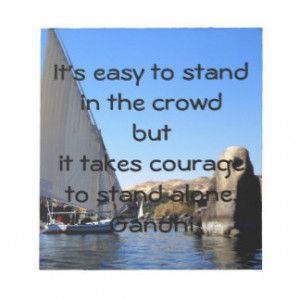 Gandhi Inspirational Quote Quotation About Courage Scratch Pad