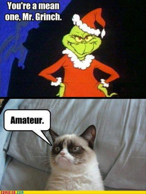 grumpy cat, grinch, funny christmas pictures