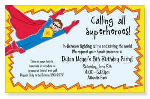 Super Hero Unite Birthday Party Invitations