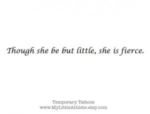 Temporary Tattoo Quote Shakespeare Though she by MyLittleAthlete, $2 ...