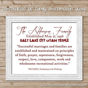 Personalized LDS Family Proclamation Quote with sealing or established ...