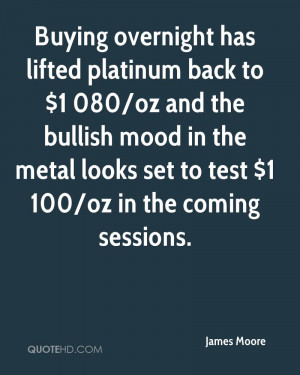 Buying overnight has lifted platinum back to $1 080/oz and the bullish ...