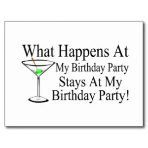 Funny Birthday Party Quotes Postcards