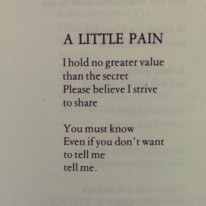 James Tate, “A Little Pain.”