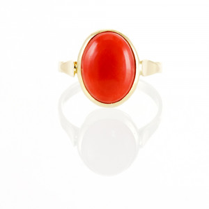 Button Shaped Coral Ring