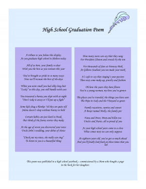 ... is an example of high school graduation poems. This document is useful