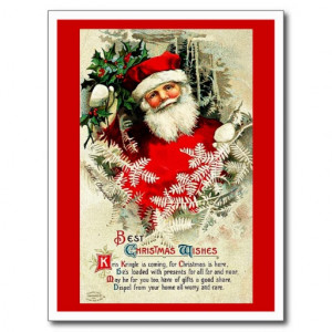 Red Sparkles with Christmas Magic Quote Post Card