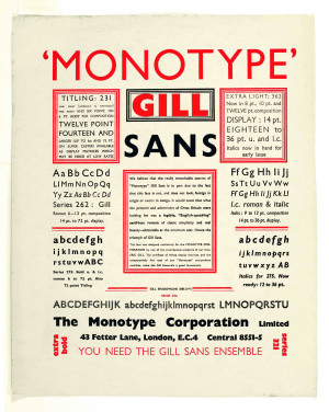 Eric Gill, Gill Sans, 1928