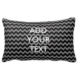 Personalized Black and Grey Chevron Pillow