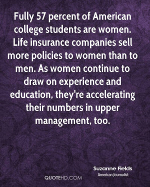 Fully 57 percent of American college students are women. Life ...