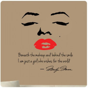 Marilyn Monroe Wall Decal Decor Quote Face Red Lips Large Nice Sticker ...
