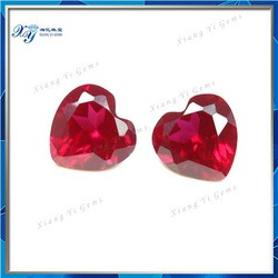 5x5mm ruby red 7# heart shape loose synthetic corundum , glow gem ...
